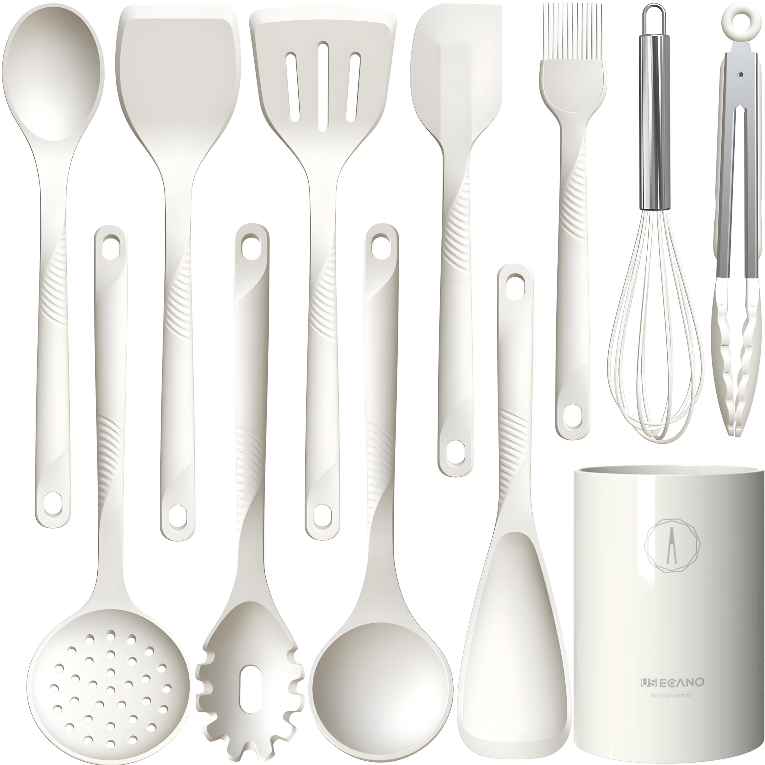 Silicone Cooking Utensils Set - 600°F Heat Resistant, Nonstick Kitchen Utensil Set with Spatulas... | Amazon (US)