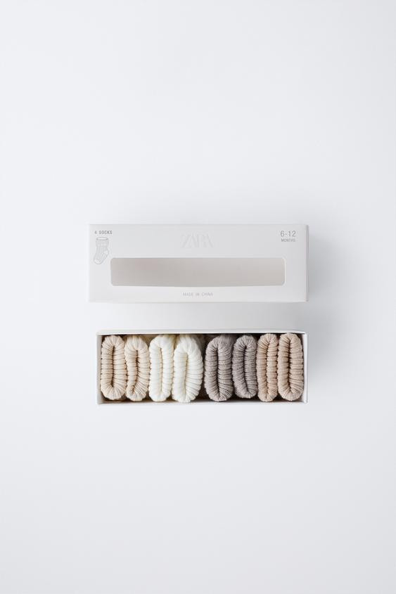 FOUR-PACK OF SOCKS WITH COLOR BOX | Zara US