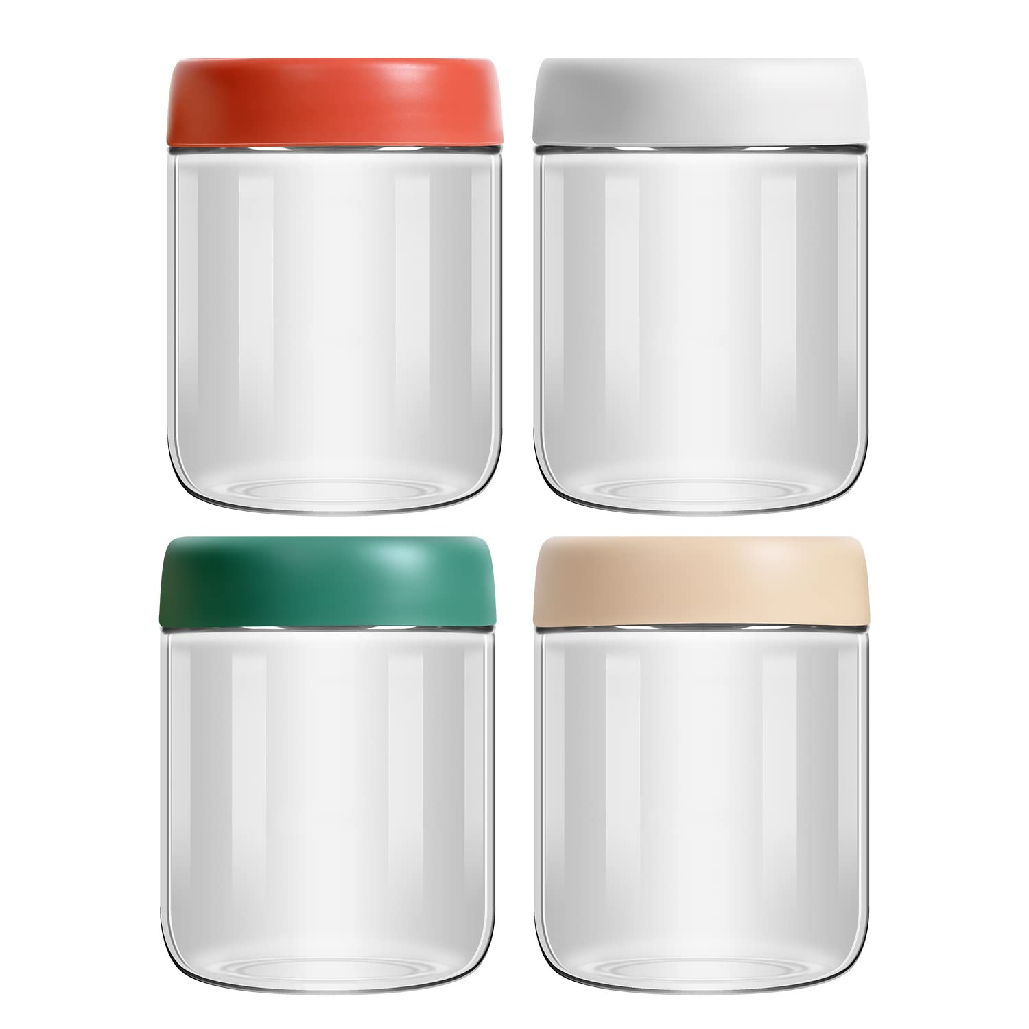 4-Pack Overnight Oats Containers with Lids 16oz Glass Mason Jars Meal Prep Salad Food Cereal Snac... | Amazon (US)