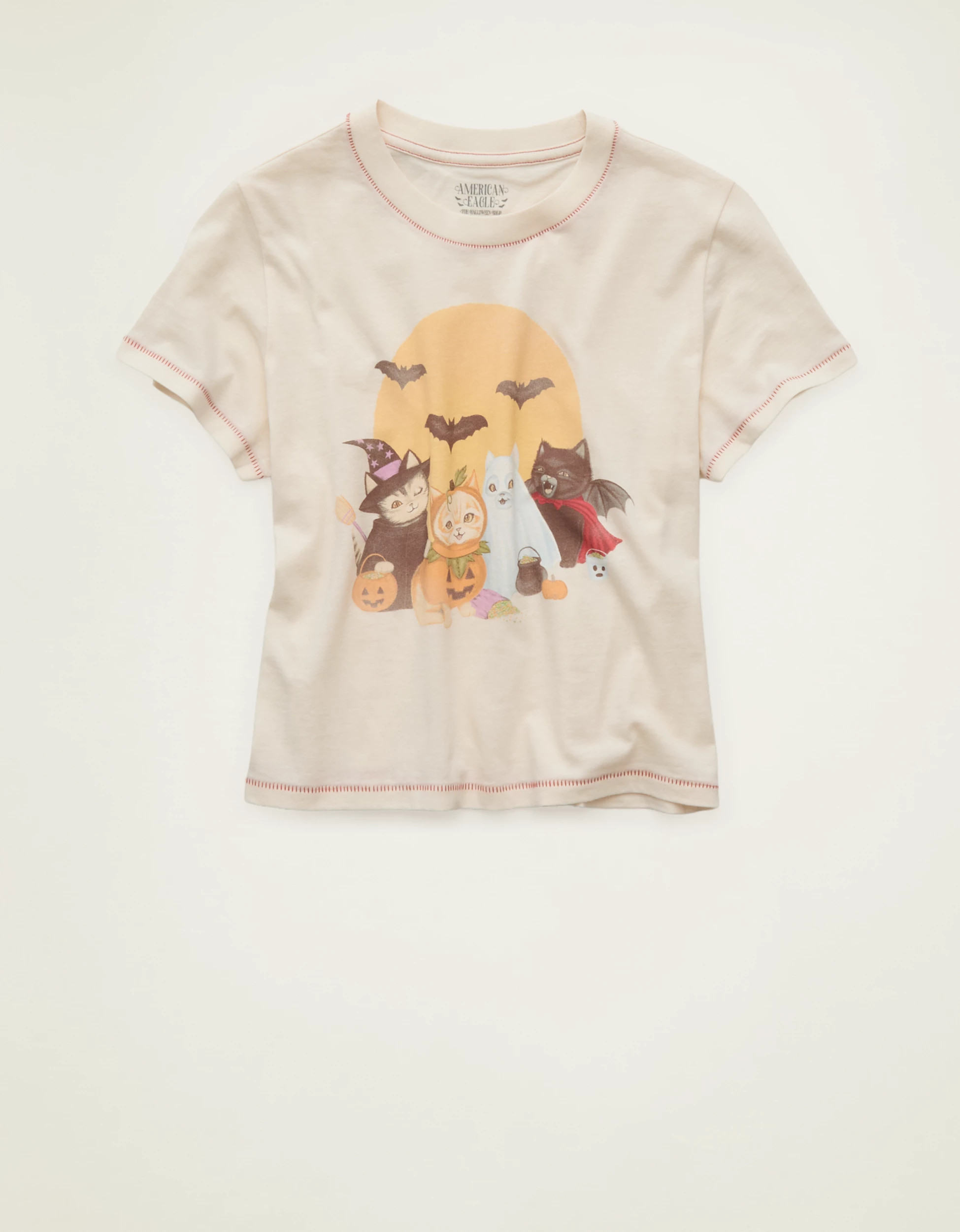 AE Halloween Graphic Shrunken T-Shirt | American Eagle Outfitters (US & CA)