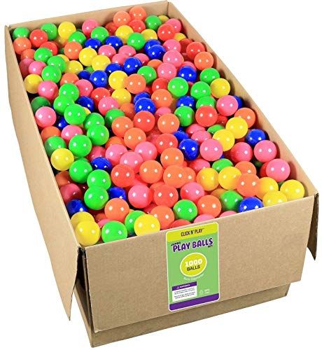Click N' Play Ball Pit Balls for Kids, Plastic Refill 2.3 Inch Balls, 1000 Pack, 6 Bright Colors, Ph | Amazon (US)