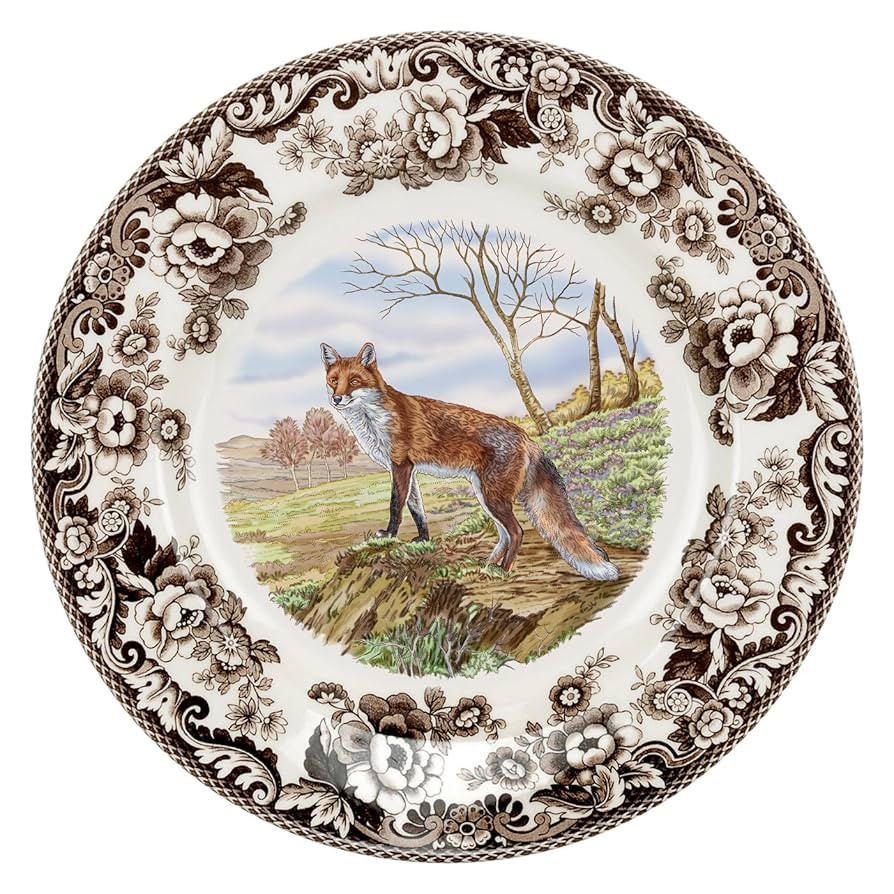 Spode Woodland American Wildlife Red Fox Dinner Plate - Striking Animal Illustration, Rustic Eleg... | Amazon (US)