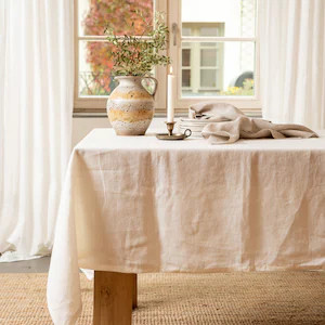Linen Hygge Tablecloth Custom Table Cloth Tablecloths for Wedding Gift for Her Table Linens Stone... | Etsy (US)