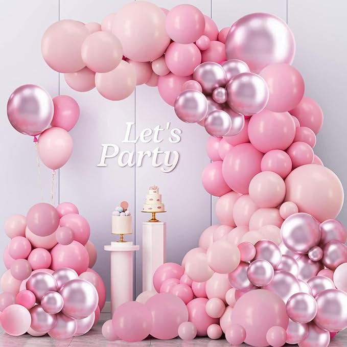 Felice Arts Pink Balloons Garland Kit 162Pcs Pastel Pink Balloons Arch Kit and Different Size Bab... | Amazon (US)