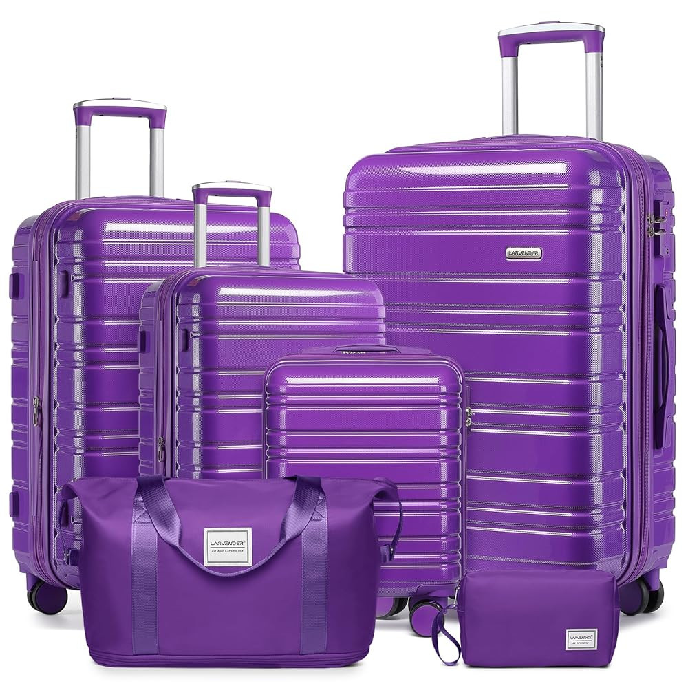 LARVENDER Luggage Sets 6 Piece Hardside Expandable Suitcase with Wheels TSA Lock, PC+ABS Hardshel... | Amazon (US)