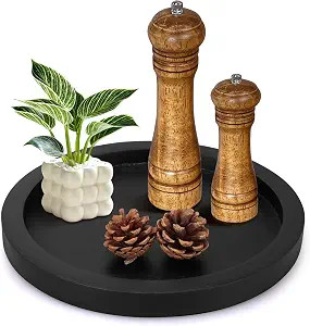 Rustic Decorative Wooden Serving Tray Home Decor Round Ottoman Coffee Table Trays Farmhouse Livin... | Amazon (US)