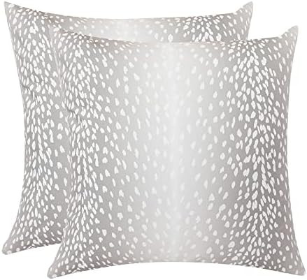 Set of 2 Antelope Pillow Covers, 24x24 Inch Soft Linen Faux Fawn Animal Print Modern Euro Throw Pill | Amazon (US)
