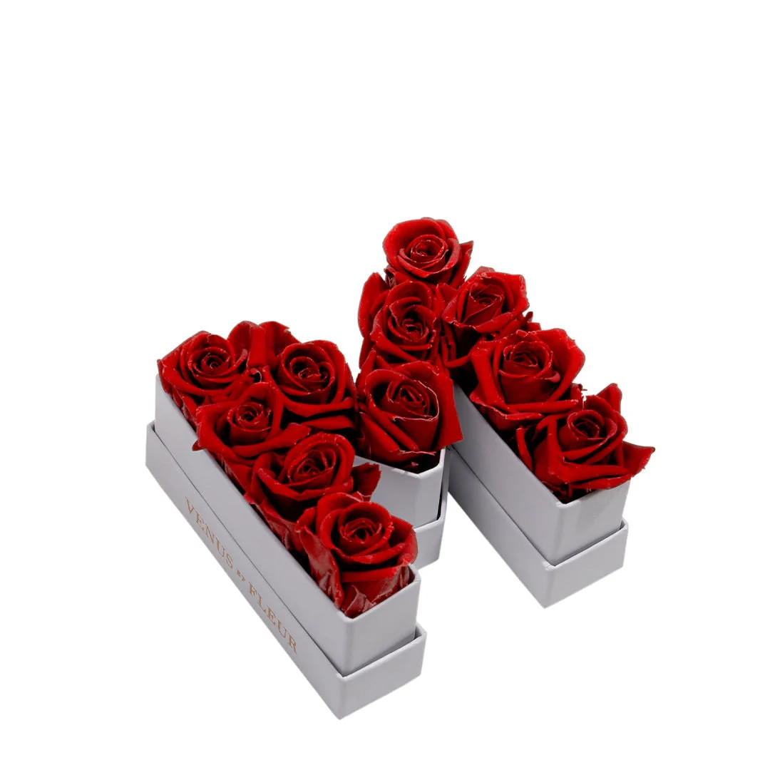 Mini Letter M in Flowers with Eternity Roses | Venus et Fleur | Venus ET Fleur