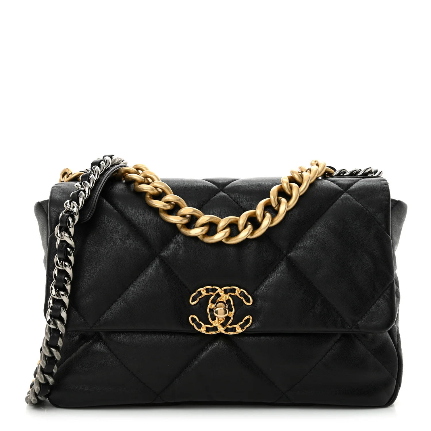 Goatskin Quilted Large Chanel 19 Flap Black | FASHIONPHILE (US)