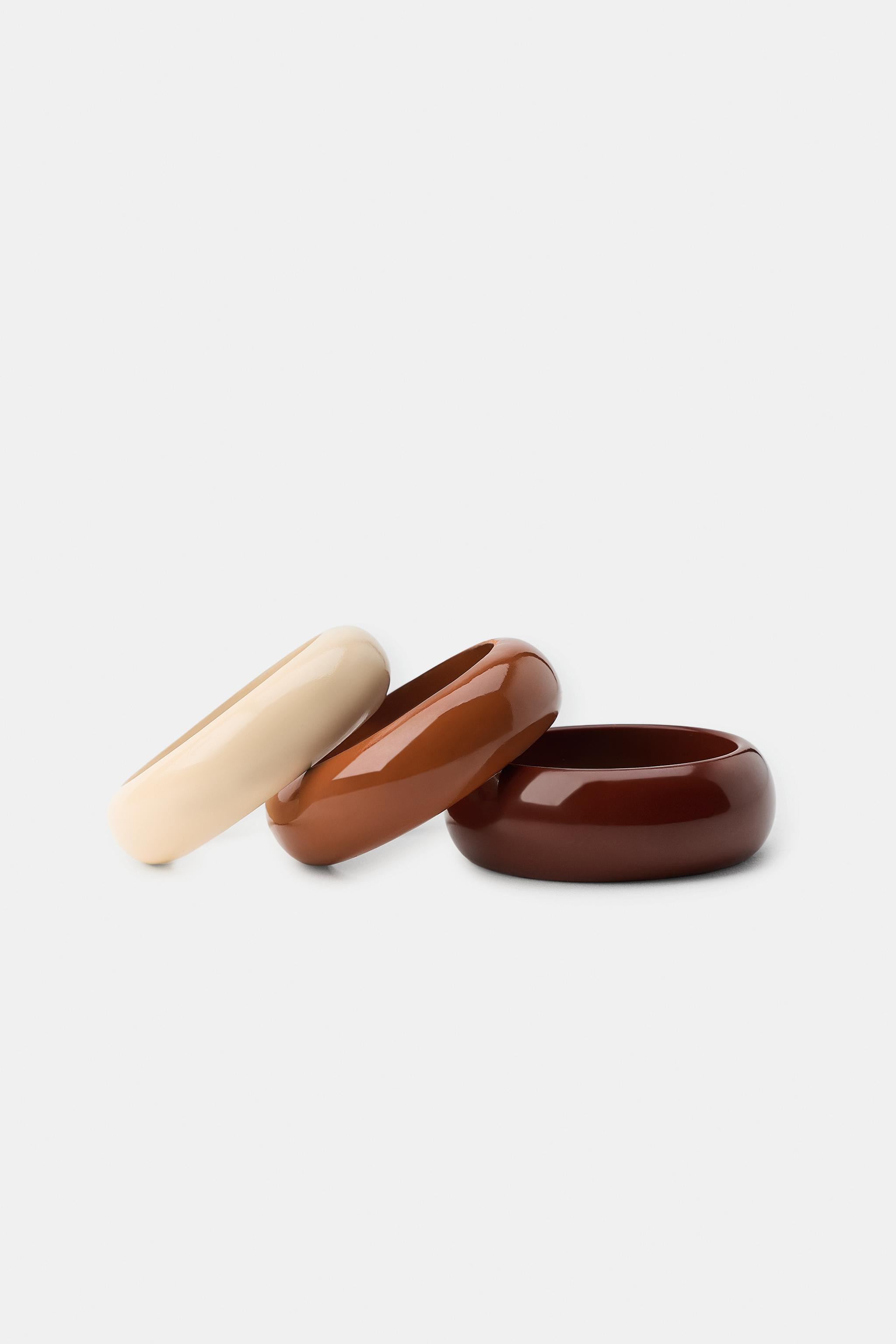 PACK OF 3 WOOD AND RESIN BRACELETS | Zara UK