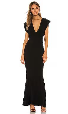 Norma Kamali X REVOLVE V Neck Rectangle Gown in Black from Revolve.com | Revolve Clothing (Global)