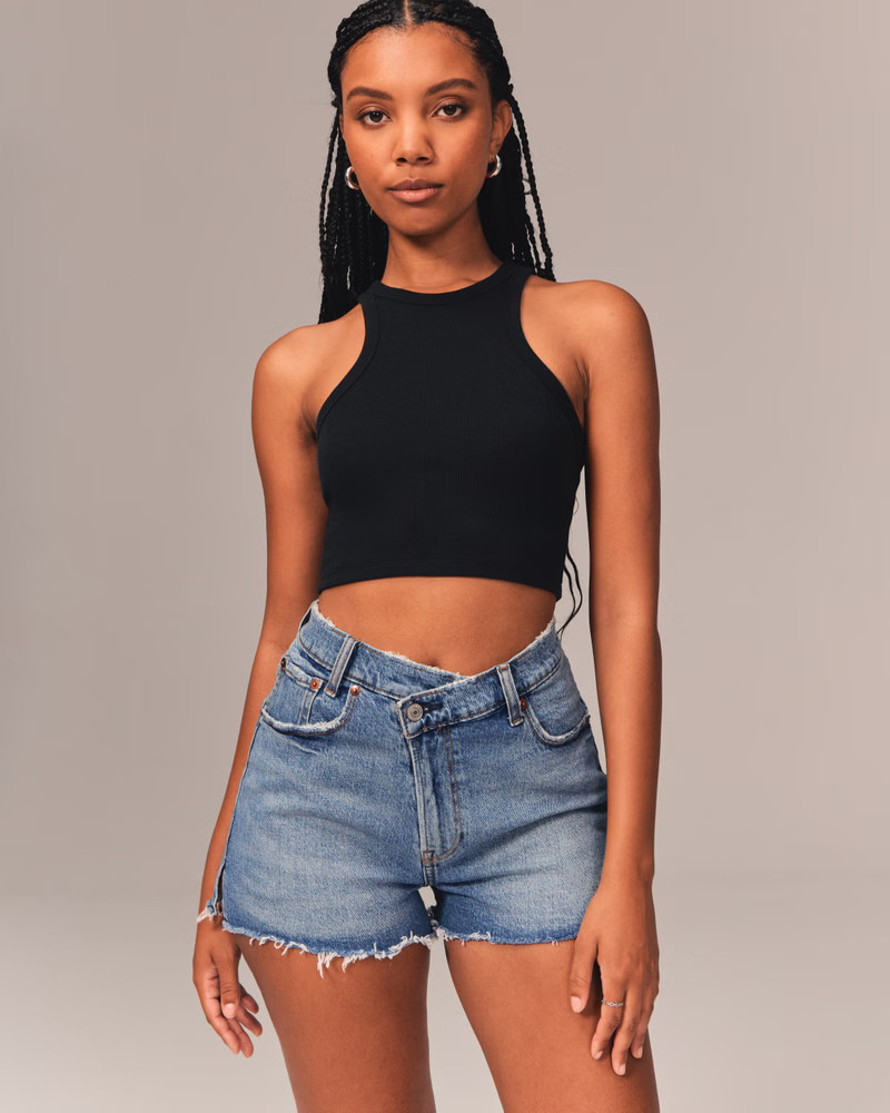 Women's Curve Love High Rise Mom Shorts | Women's Bottoms | Abercrombie.com | Abercrombie & Fitch (US)