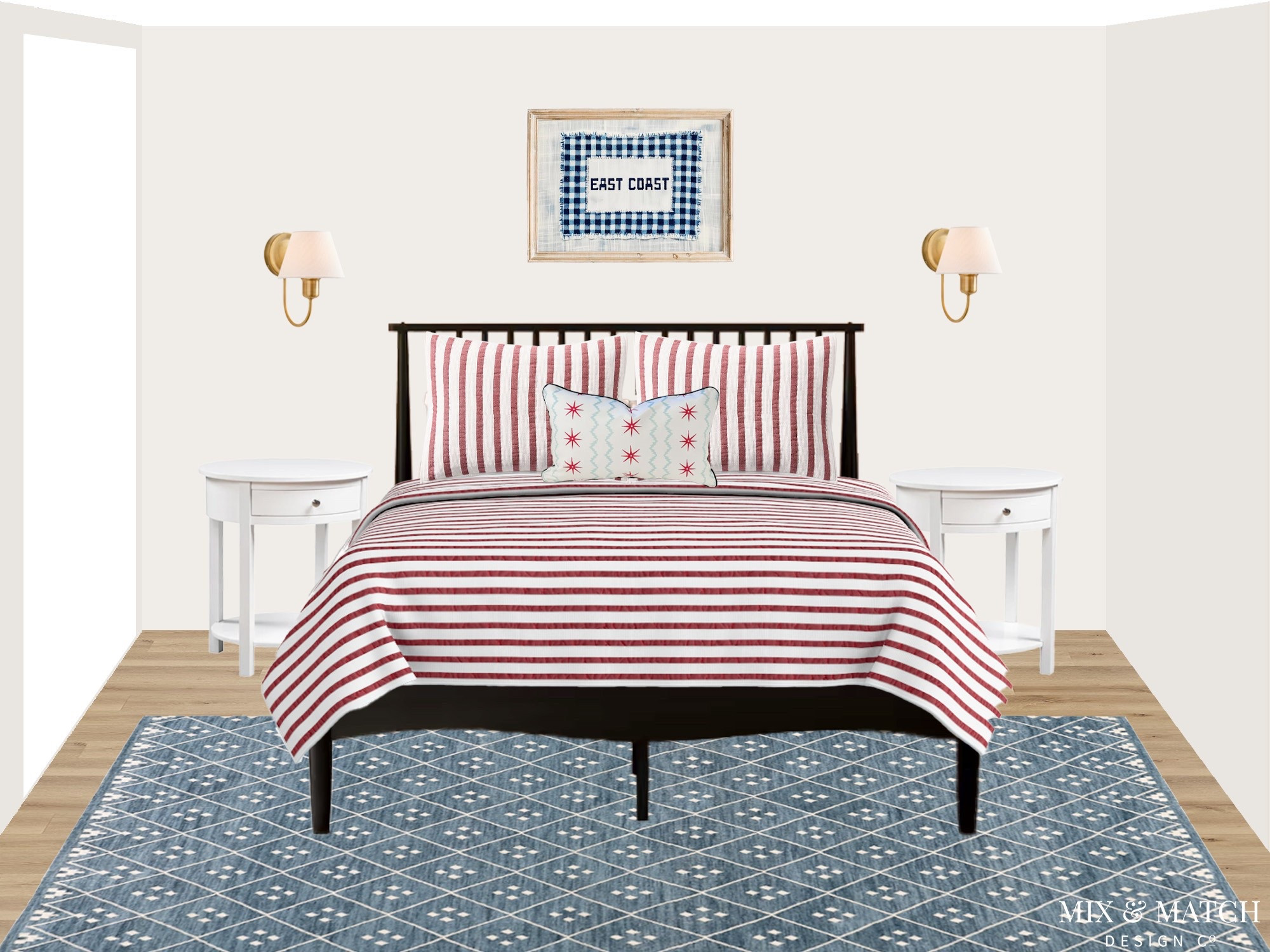 Sharing this recent e-design in honor of the upcoming Memorial Day weekend! This guest room is a nod to Americana design with its red, white, white, and blues. We decided to have a little fun here since it’s in a lake house - I’m jealous of the guests who get to take advantage of it this summer! 

#LTKHome