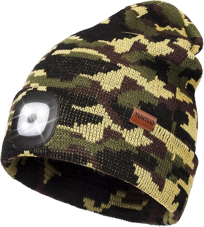 YunTuo LED Beanie with The Light, Unisex USB Rechargeable Headlamp Winter Knitted Cap Gifts for M... | Amazon (US)
