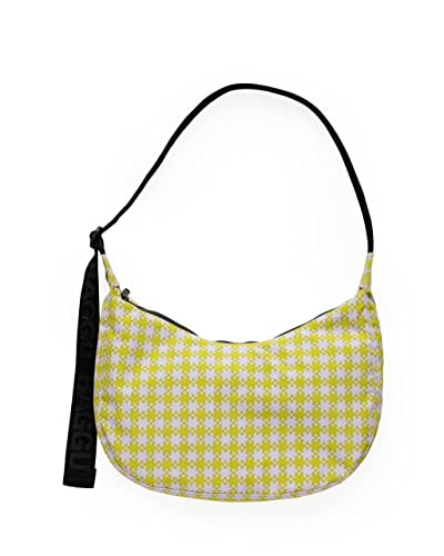 Medium Nylon Crescent Bag - Pink Pistachio Pixel Gingham | Amazon (US)