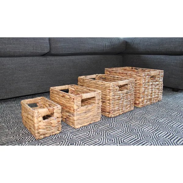 4-Piece Hyacinth Nesting Basket Set by Handcrafted 4 Home | Bed Bath & Beyond
