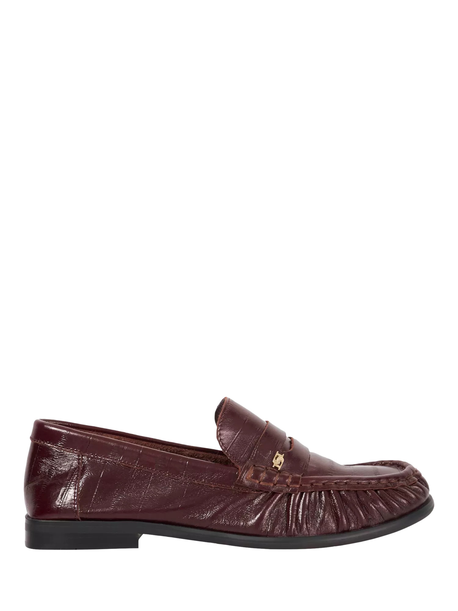 Dune London Grisella Leather Loafers, Burgundy | John Lewis (UK)