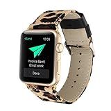 Conelelife for Apple Watch Band 42mm/44mm, Cheetah Leopard Print Denim Replacement Band Strap with S | Amazon (US)
