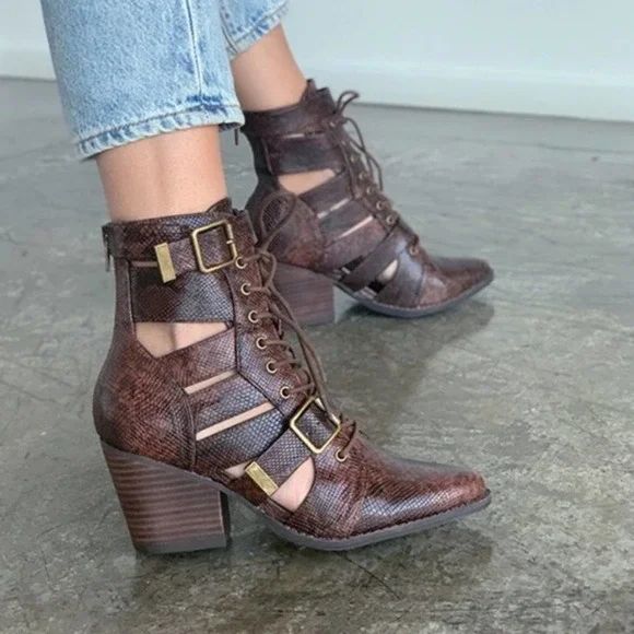 Coconuts Matisse Getty Boots Brown Snake Print 7.5 | Poshmark