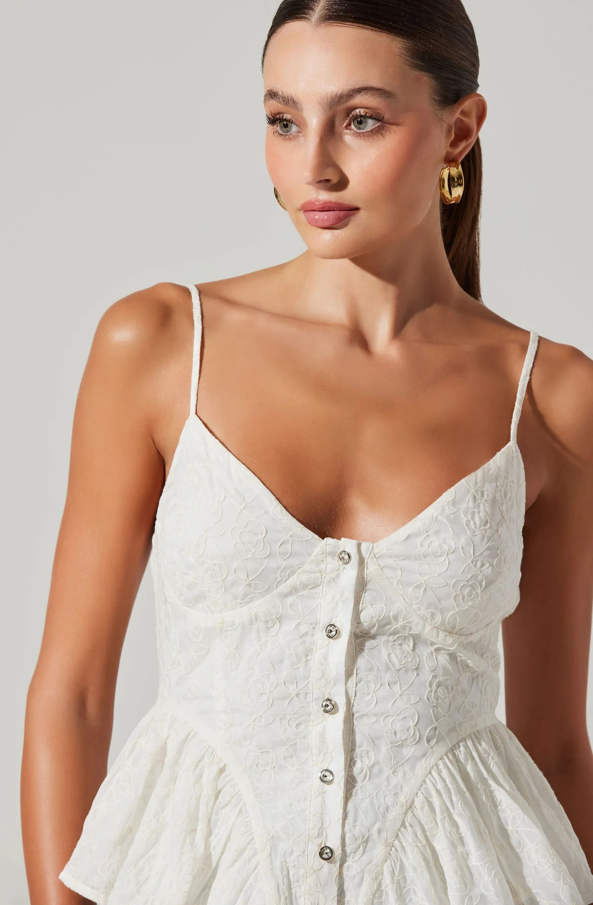 Emmy Embellished Peplum Top | ASTR The Label (US)