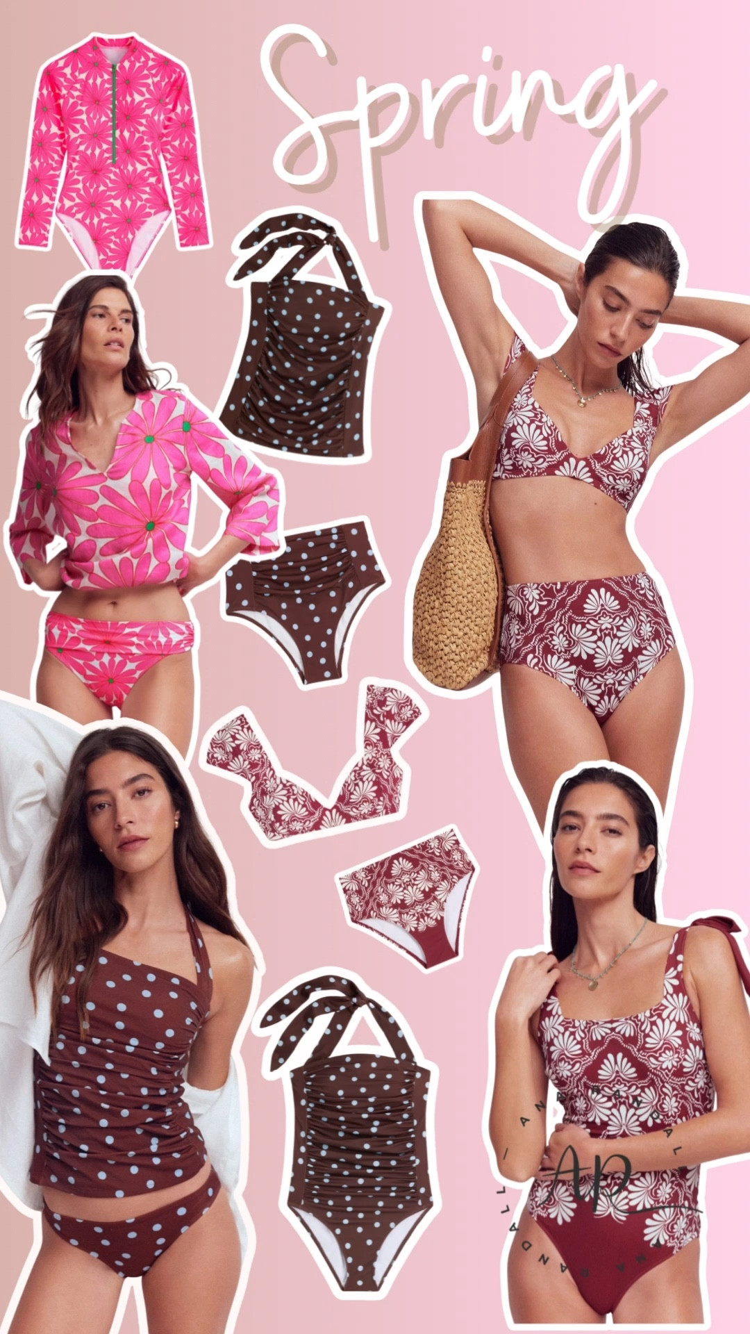 Spring swimwear finds that are too good not to share 🌸☀️ I’m loving all the feminine prints, flattering fits, and versatile pieces for beach days, pool days, and family vacations.

Linked my favorites:
• pink floral rash guard bikini set
• brown polka dot one shoulder tankini
• wine floral high waisted bikini
• matching floral one piece swimsuit

These are the kind of pieces that make getting dressed for spring and summer feel easy and cute 💕 Everything is linked in my LTK!

XOXO
Ana Randall 💗

#LTKdayinmylife #LTKootd #LTKmomlife
