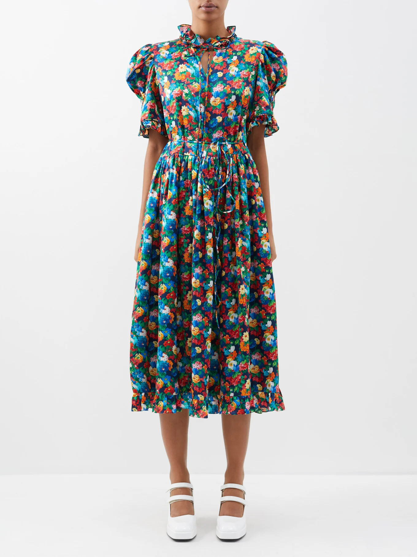 Leandra floral-print silk-satin midi dress | Horror Vacui | Matches (US)