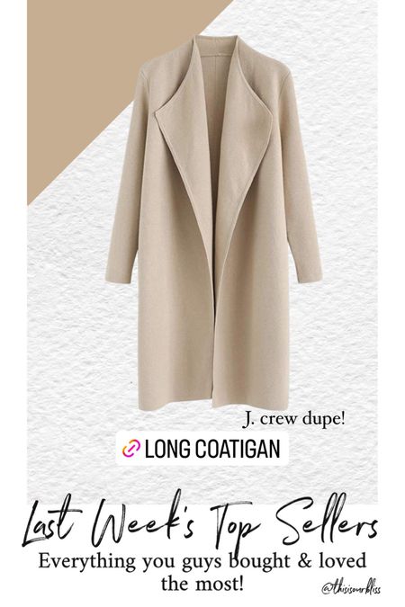 J.Crew coatigan dupe! This Amazon colorless sweater blazer is half the price of the J.Crew version! Several color options available // Great layering piece for any fall outfit and travel

#LTKSeasonal #LTKstyletip #LTKunder100