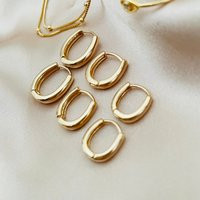 Chunky Gold Hoop Earrings, Anti Tarnish Jewelry, Huggie Simple Thick Huggie, Hoop, Daily Earring | Etsy (US)