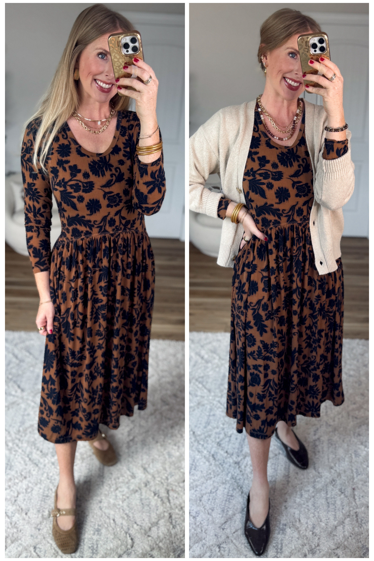 2 ways to style this midi dress from Walmart!