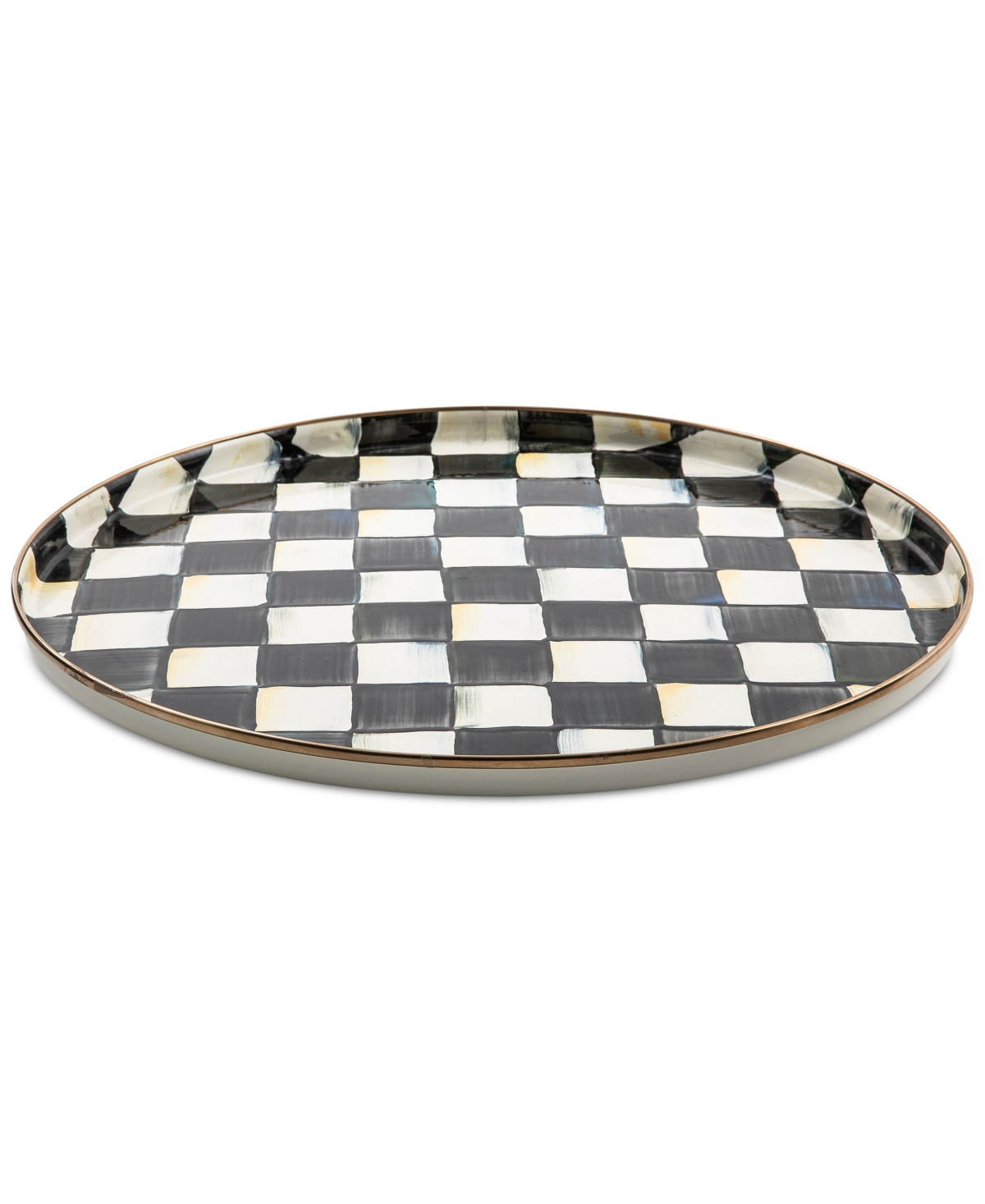 Mackenzie-Childs Enameled Steel Courtly Check Round Tray | Macy's