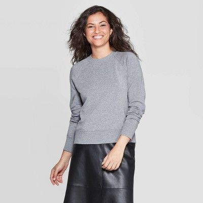 Women's Crewneck French Terry Raglan Pullover - A New Day™ | Target