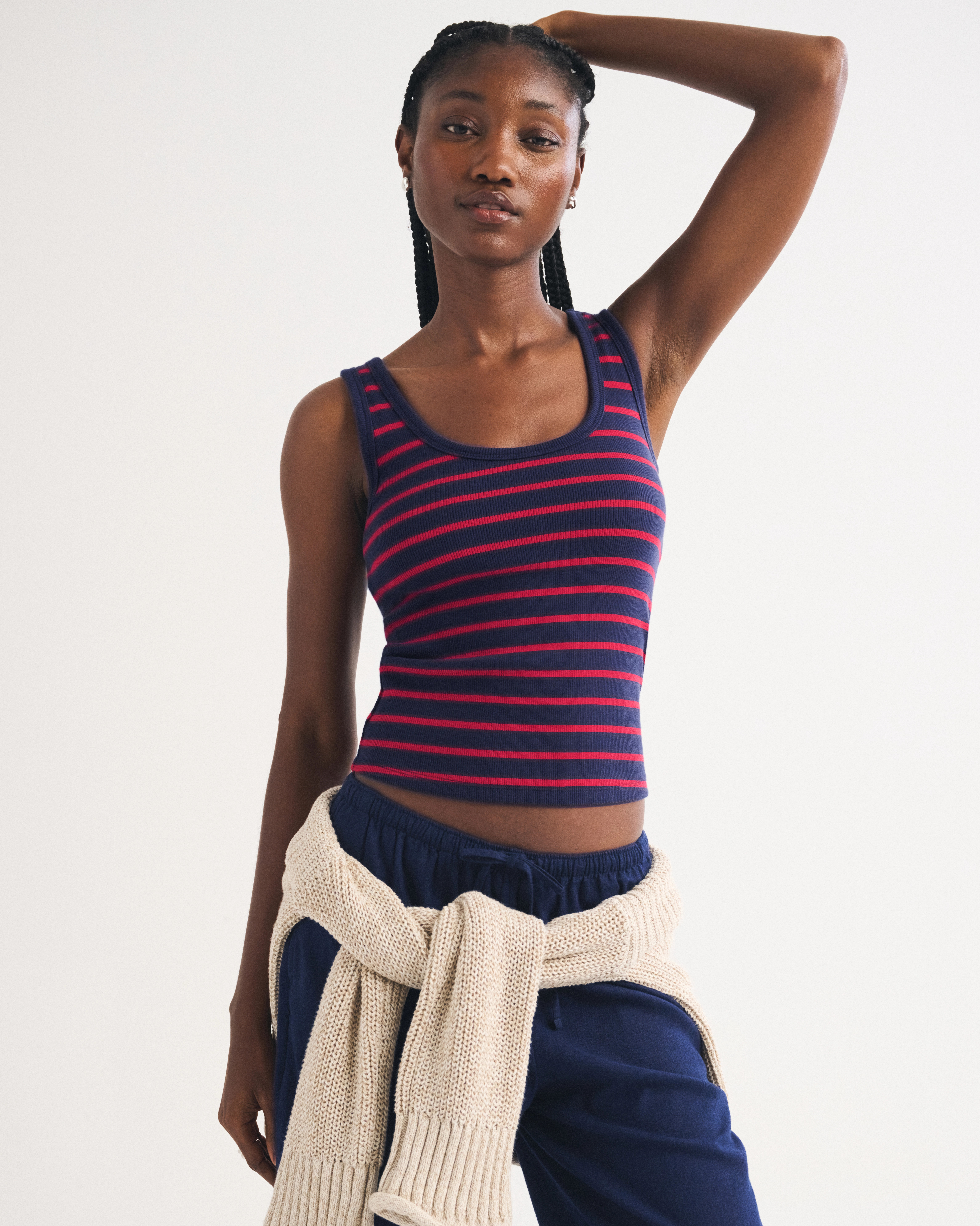 Bra-Free Rib Scoop Neck Tank | Abercrombie & Fitch (US)
