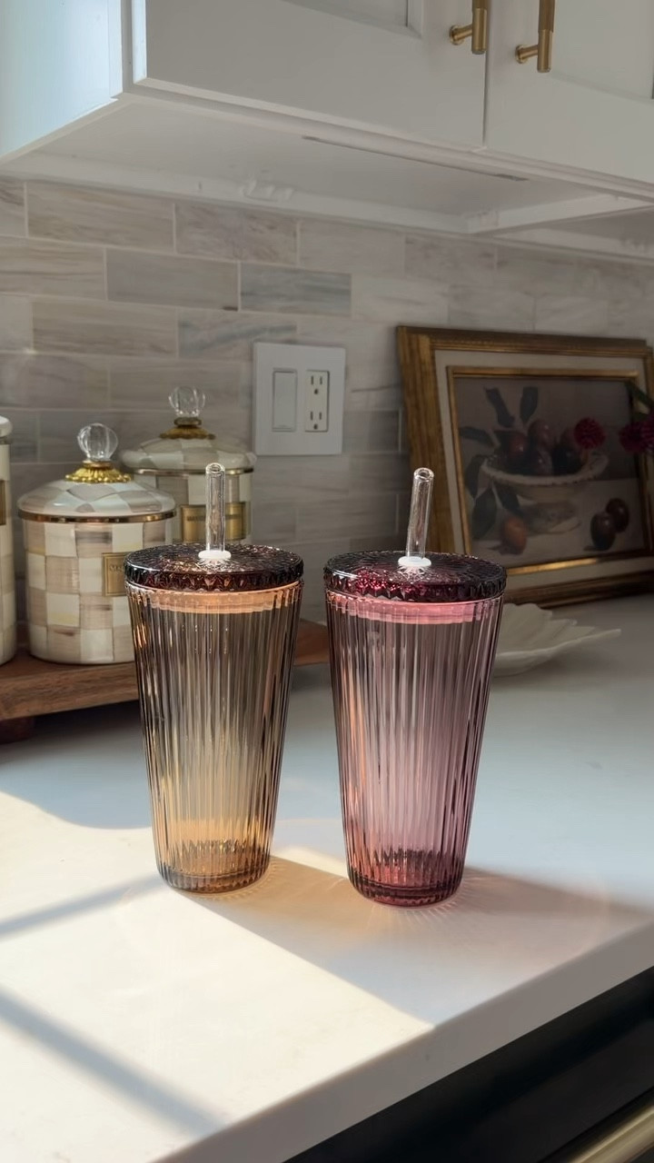 Better Homes & Gardens 21oz ribbed tumbler with glass lid & straw — comes in three colors. 

#Walmarthome