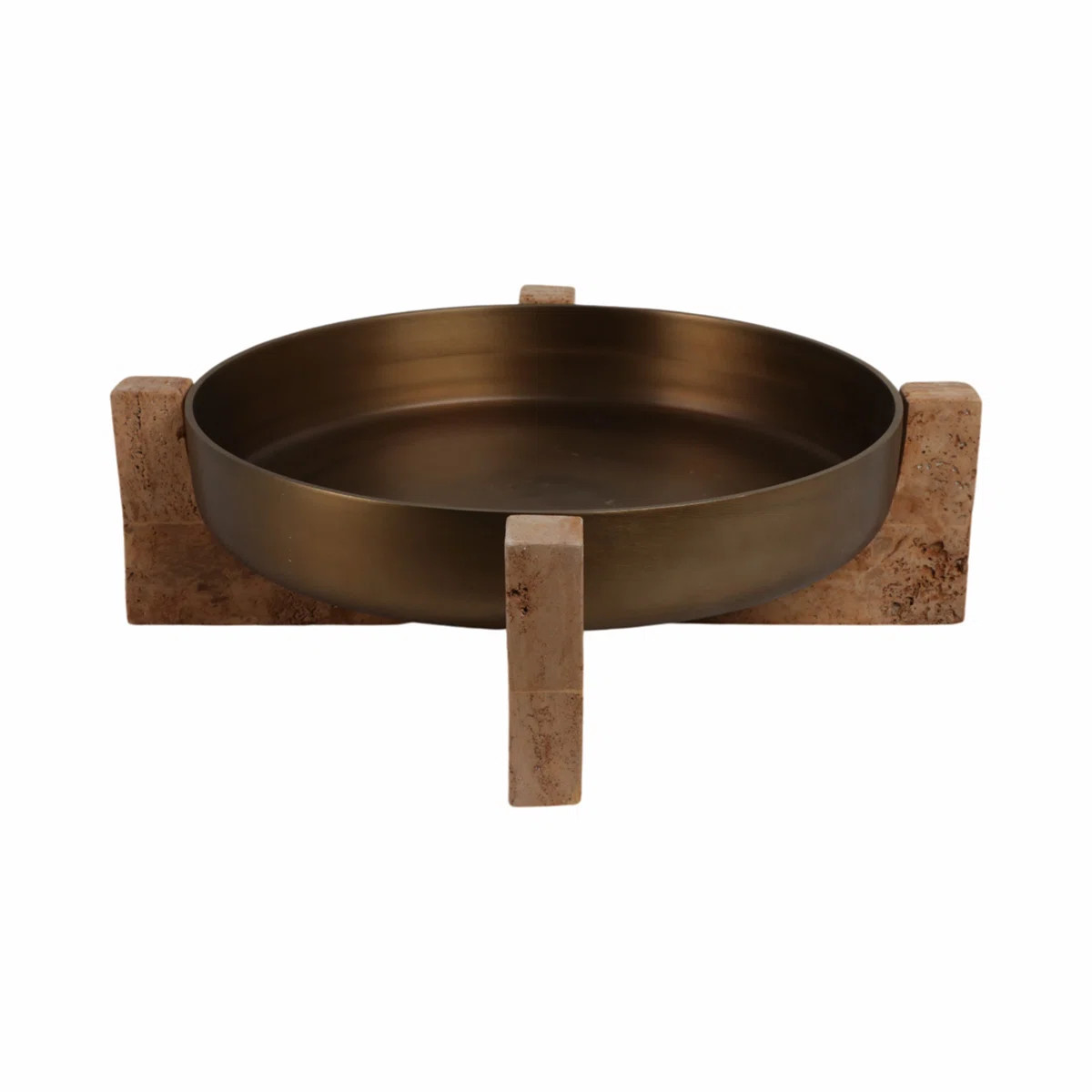 Sagebrook Home 21" Fridley Bowl With Travertine Base | Wayfair | Wayfair North America