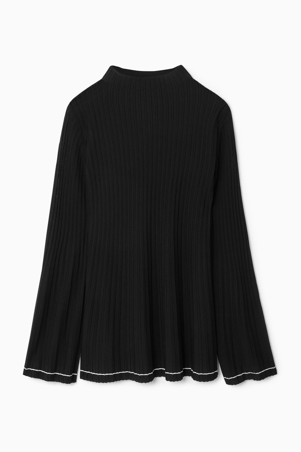 PLEATED KNITTED TUNIC TOP - BLACK | COS (AU)