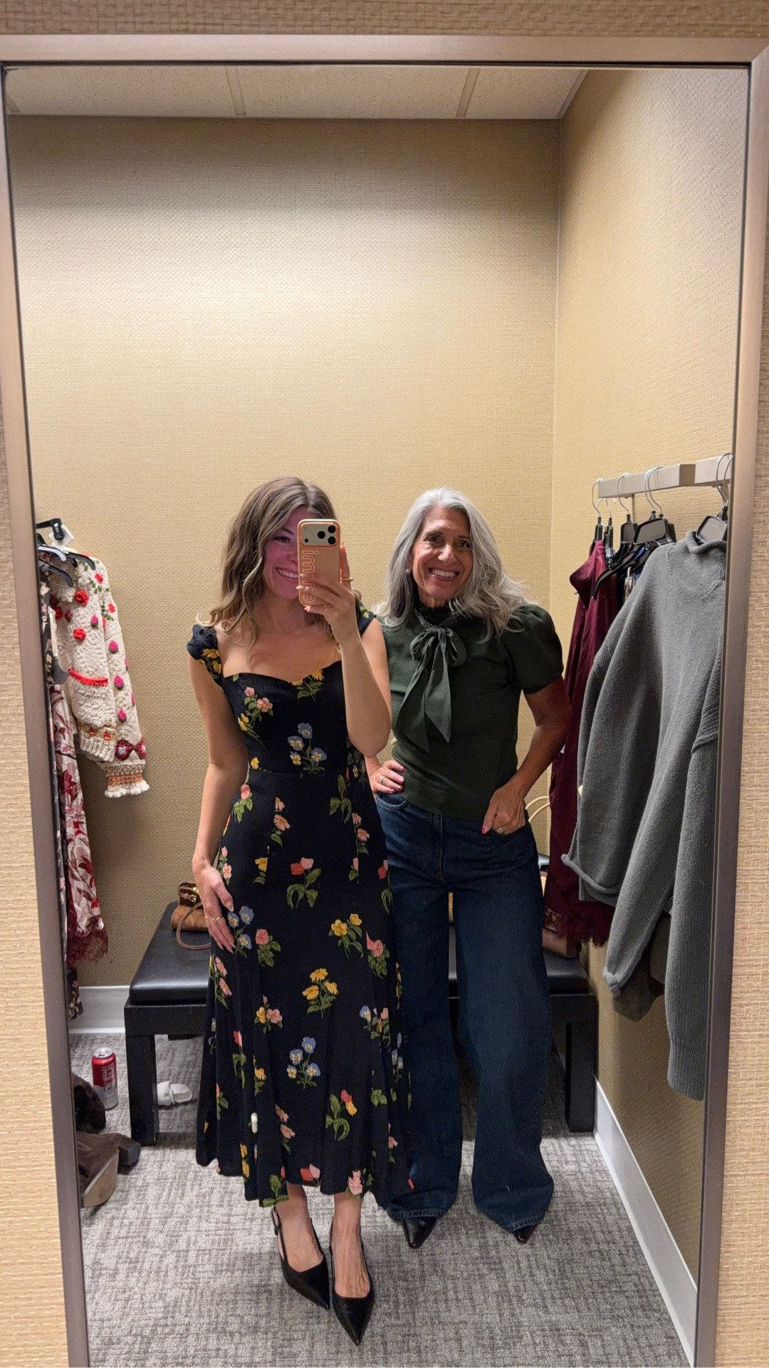 Black floral dress and the sweetest puff sleeve bow tie blouse paired with denim for two effortlessly chic looks you'll wear on repeat 🖤 Wearing my normal size in both! black floral dress, floral dresses, puff sleeve blouse, bow tie blouse, jeans outfits, feminine fashion, elevated casual outfits, everyday style, brunch outfits, date night outfits, summer style, outfit ideas

#LTKootd #LTKSeasonal #LTKSaleAlert