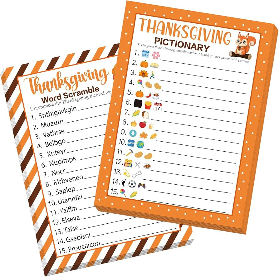 30 Players Thanksgiving Games for Family Party Adults Office Large Groups, Words Pictionary Game,... | Amazon (US)