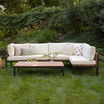 4-Piece Jane Outdoor Patio Conversation Set with Cushions | Walker Edison