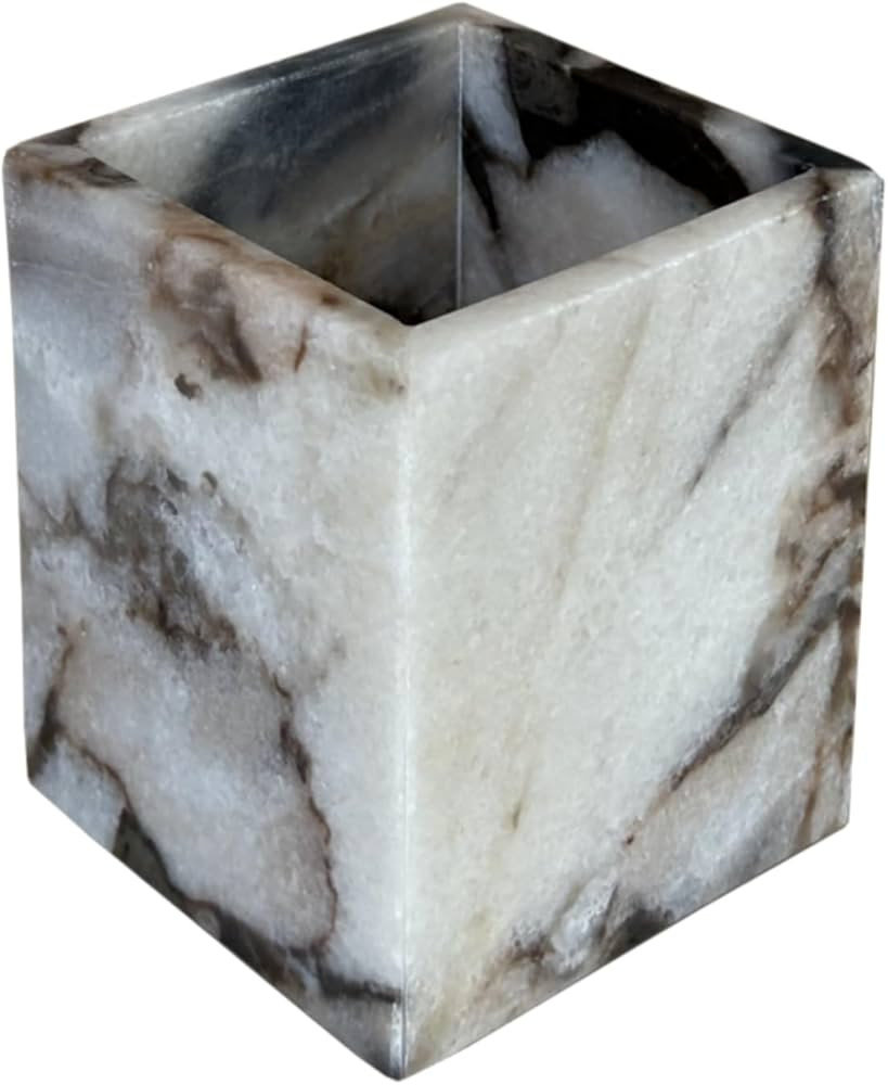 Natural Marble Stone Square Storage Container Empty Vessel Holder Cup for Candle/Pens/Sundries it... | Amazon (US)