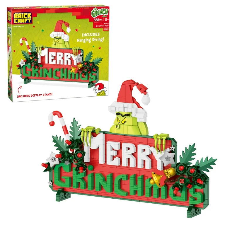 Brickcraft The Grinch Merry Grinchmas Sign Brick Building Kit (568-Piece Set), Christmas Decorati... | Walmart (US)