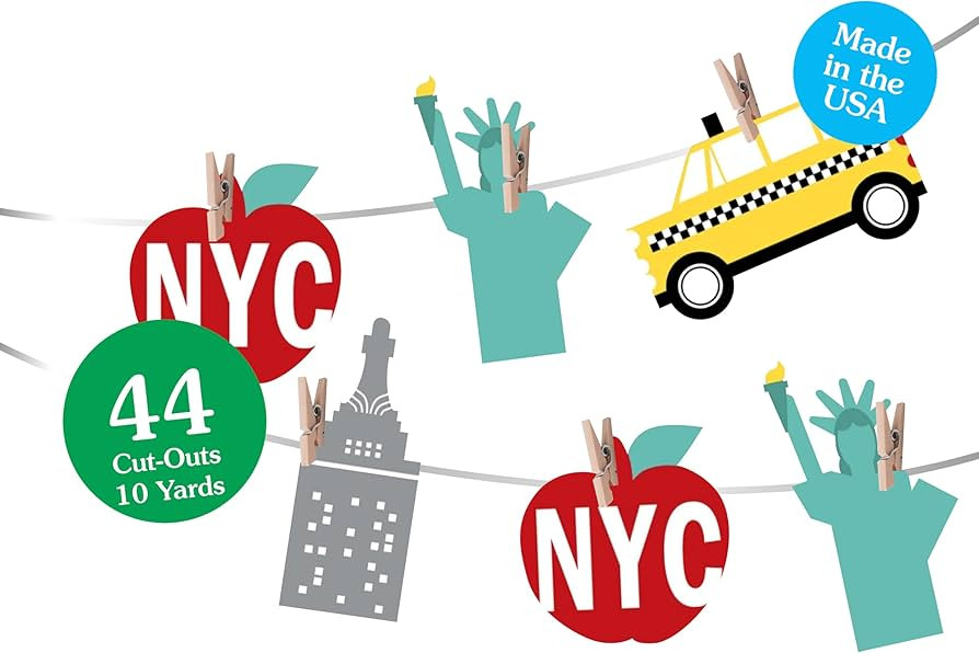 Big Dot of Happiness NYC Cityscape - New York City Party DIY Decorations - Clothespin Garland Ban... | Amazon (US)