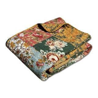 Greenland Home Fashions Antique Chic Multicolored Quilted Cotton Throw GL-THROWAC - The Home Depo... | The Home Depot