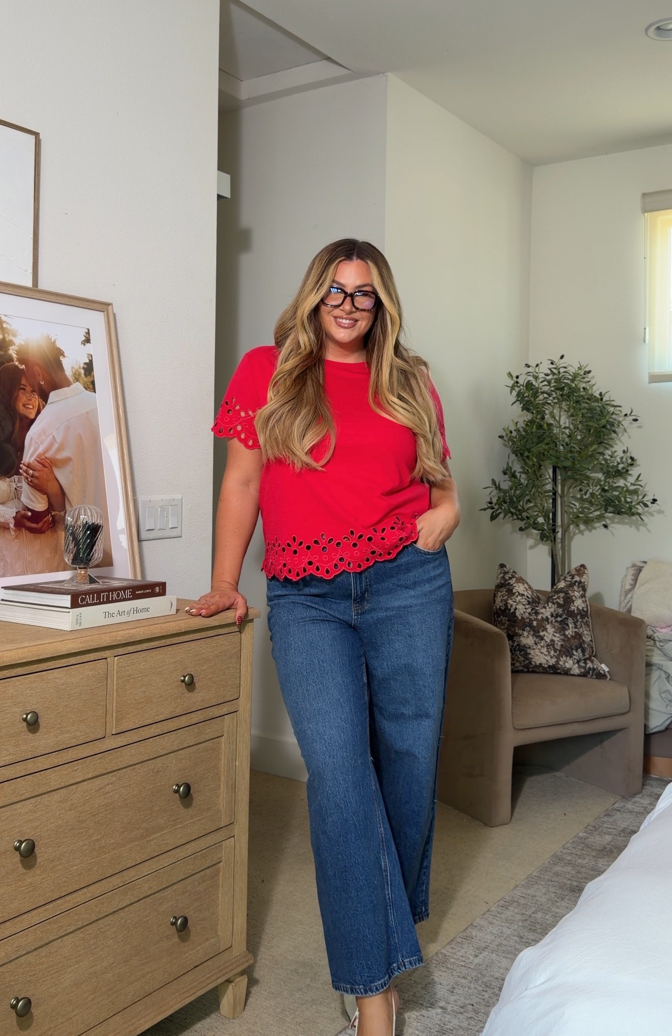 spring workwear outfit inspo 🌷 wearing an xl in this top and an 18 in the jeans

#LTKSeasonal #LTKMidsize #LTKWorkwear