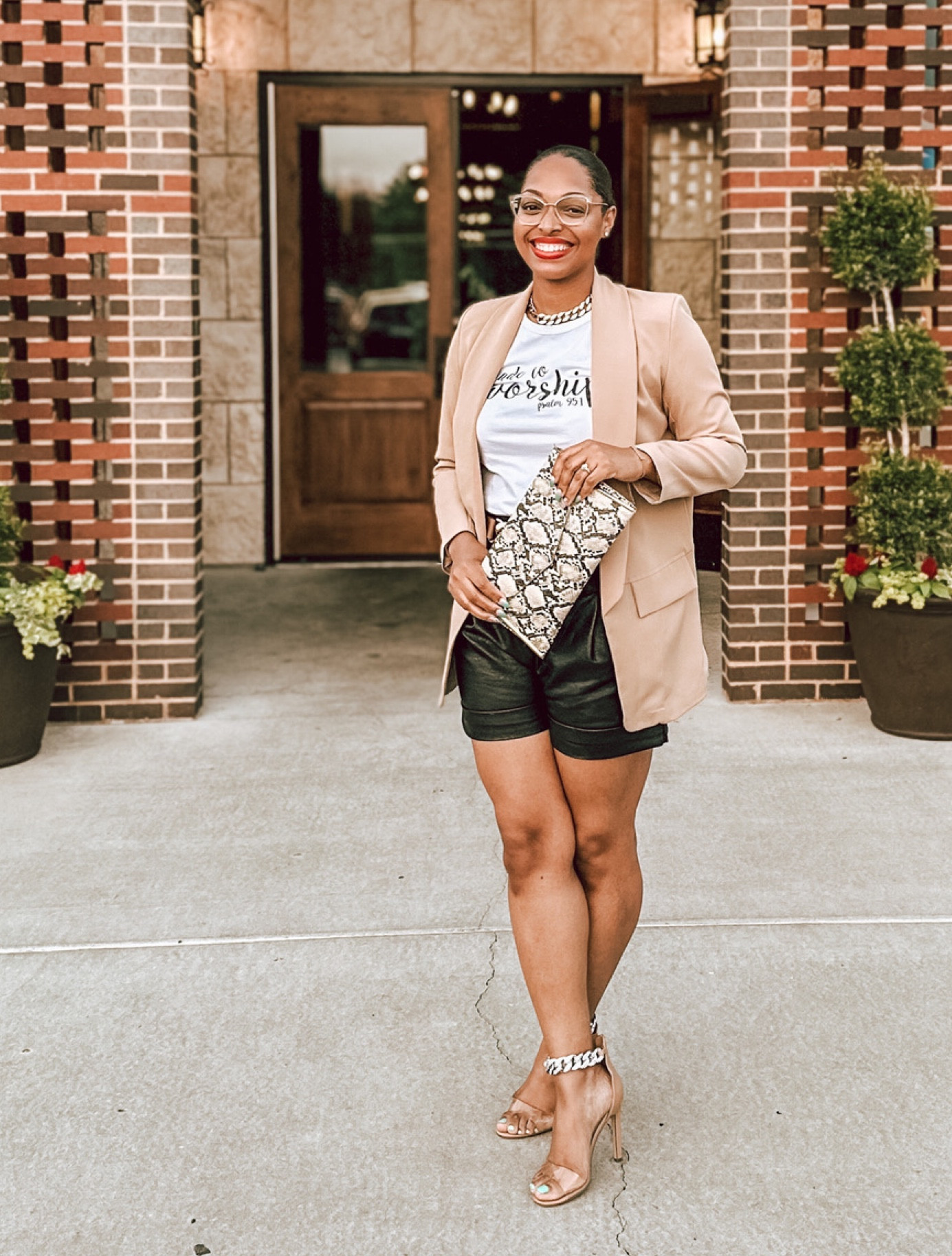 Faux Leather shorts paired with a blazer is a staple outfit in my wardrobe. There’s so many ways to mix and match this simple  

#LTKstyletip #LTKxNSale