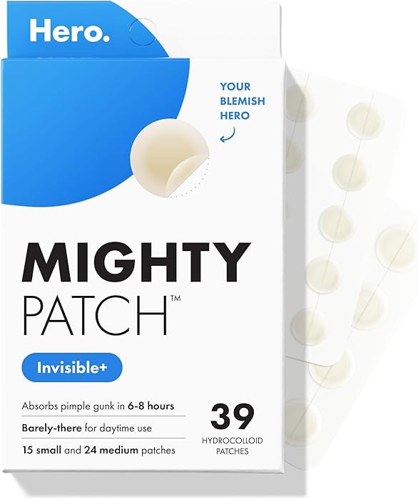 Mighty Patch\u2122 Invisible+ Patch - Daytime Hydrocolloid Acne Pimple Patches for Covering Zits ... | Amazon (US)