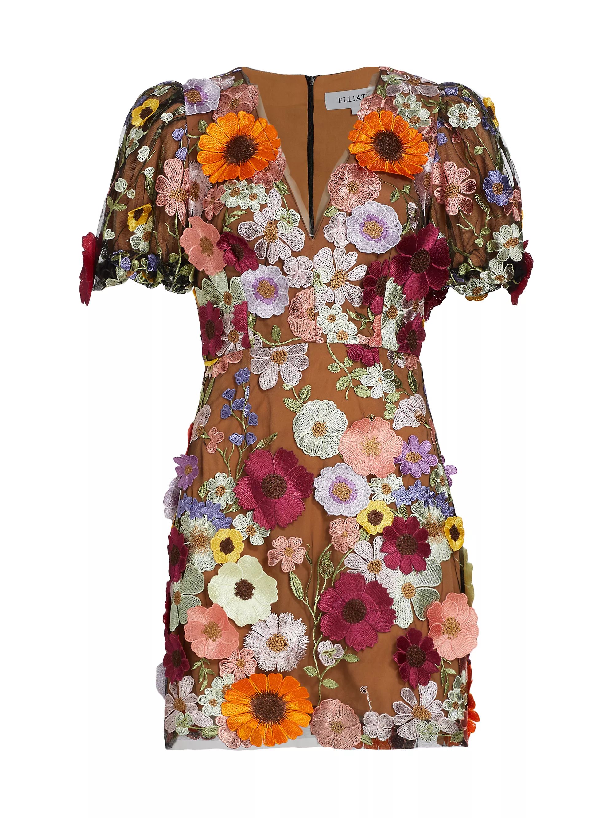 Rosalind Floral Applique Minidress | Saks Fifth Avenue