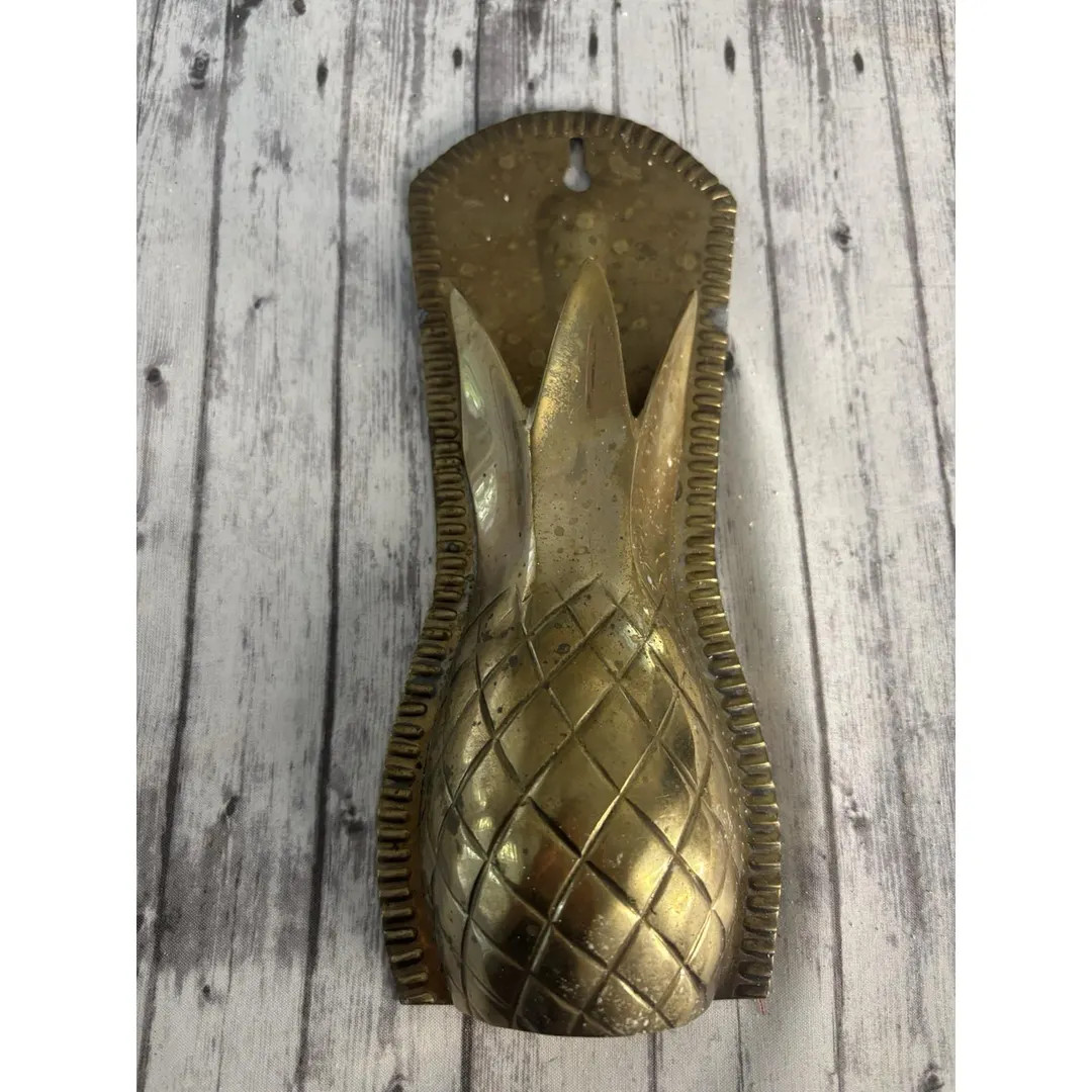Vintage Brass Pineapple Wall Pocket Sconce, Ornate Decor - Etsy | Etsy (US)