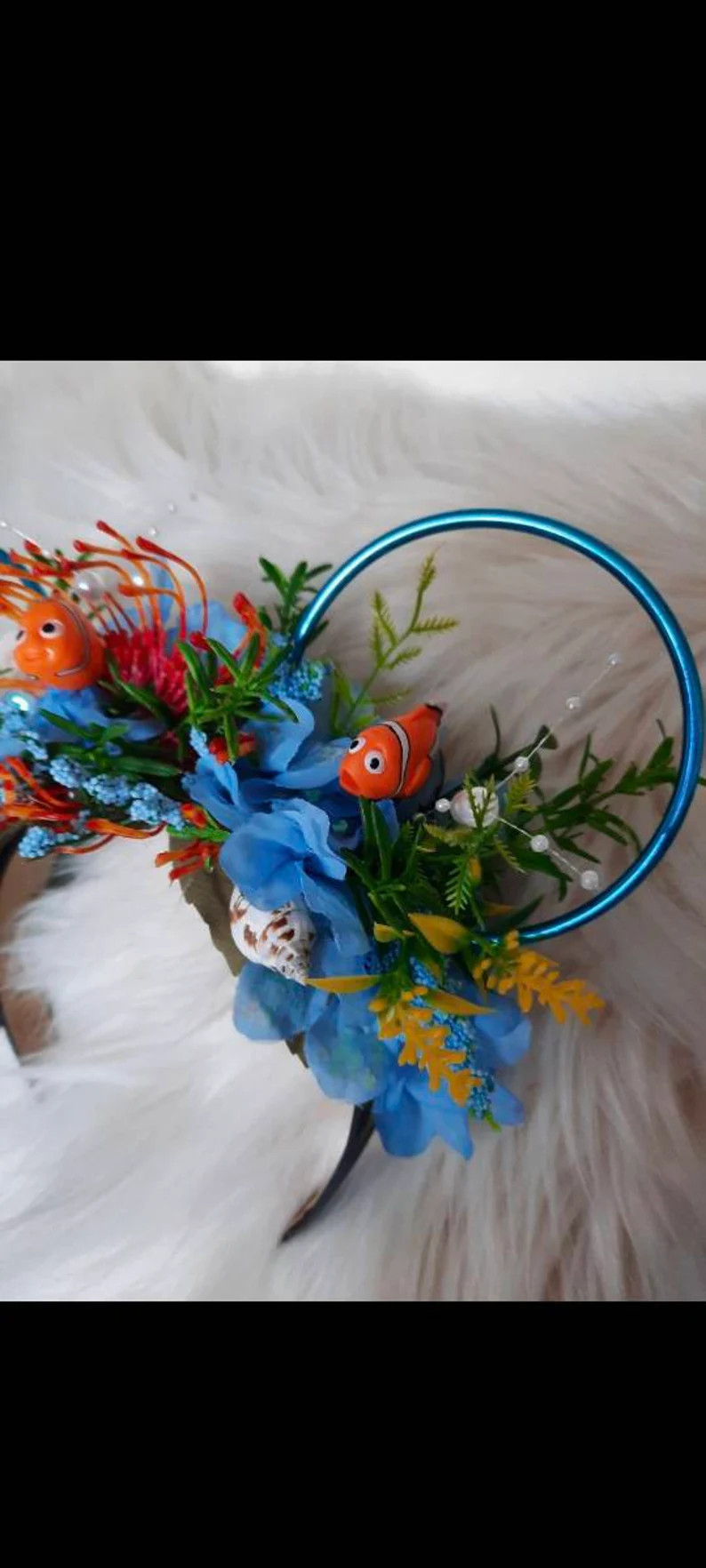 Finding, Ocean, Disney Ears Inspired Floral Disney Ears Wire Ears Flower Crown Minnie Mickey Mous... | Etsy (US)