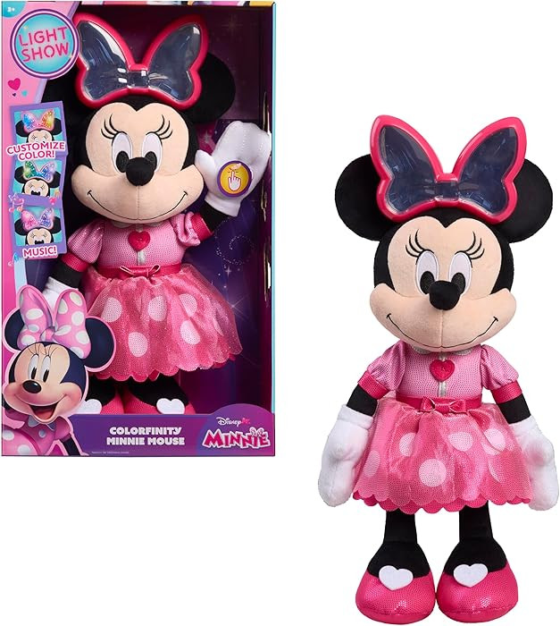 Disney Jr. Colorfinity Minnie Mouse, Interactive Plush Toy, Over 40 Interactions, Ages 3 and Up | Amazon (US)