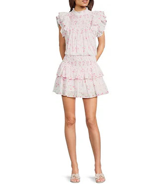 Ellie Pleated Ruffle Detail Blouse | Dillard's